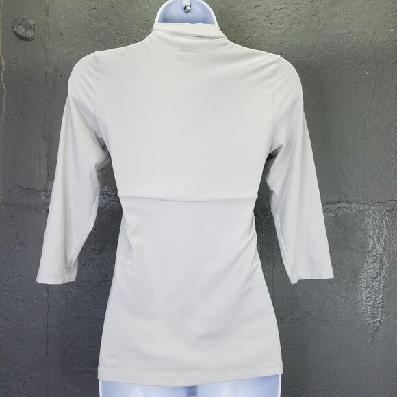 Patagonia Respite Top Women's XS Well Worn Gray Stretch Ruched Front 3/4 Sleeve - Picture 5 of 13